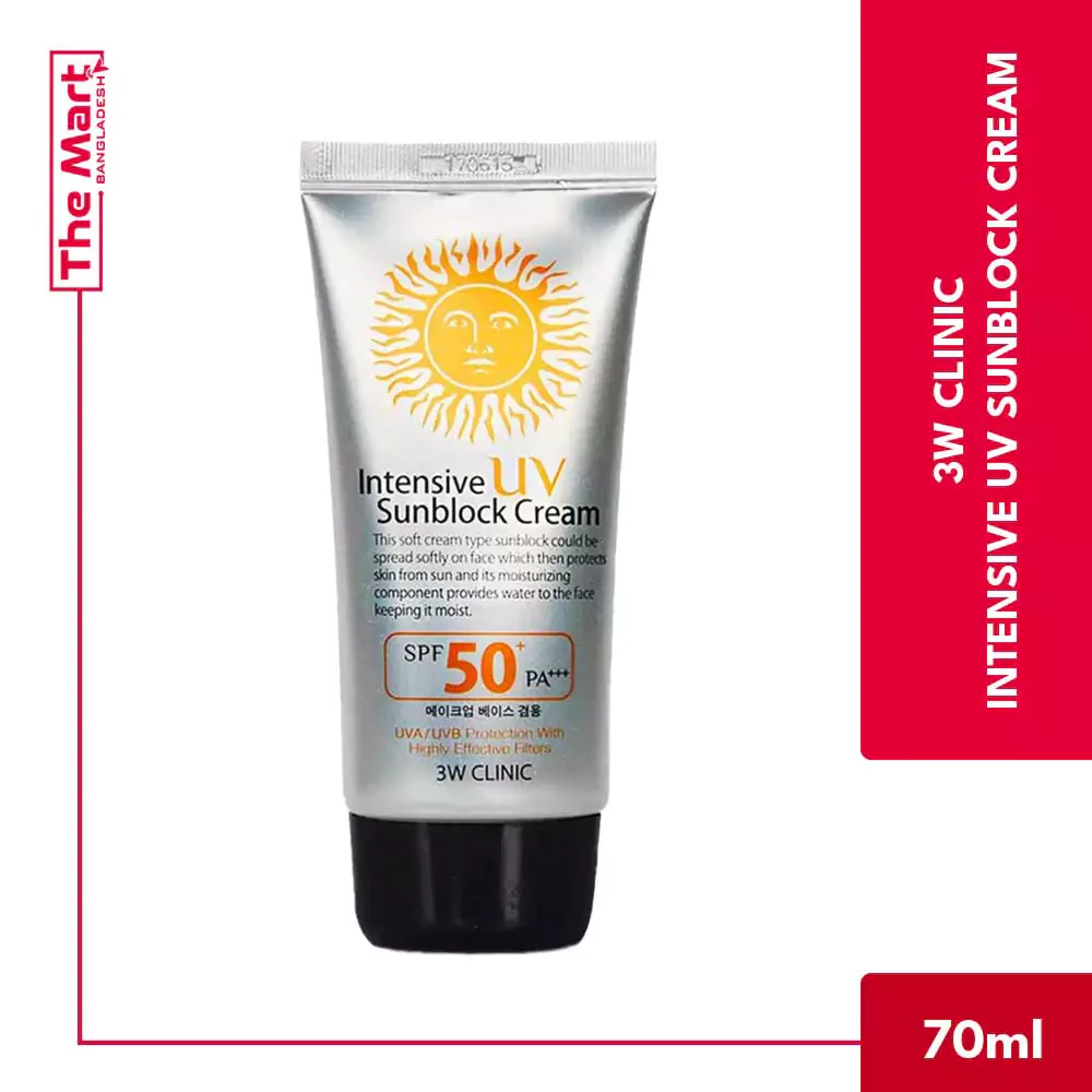 3W Clinic Intensive UV Sunblock Cream SPF50+ PA+++ 70ml